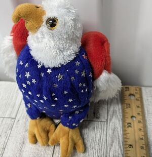 Ty Free Plush Eagle Toy with Red, White, and Blue